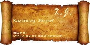 Kazinczy József névjegykártya